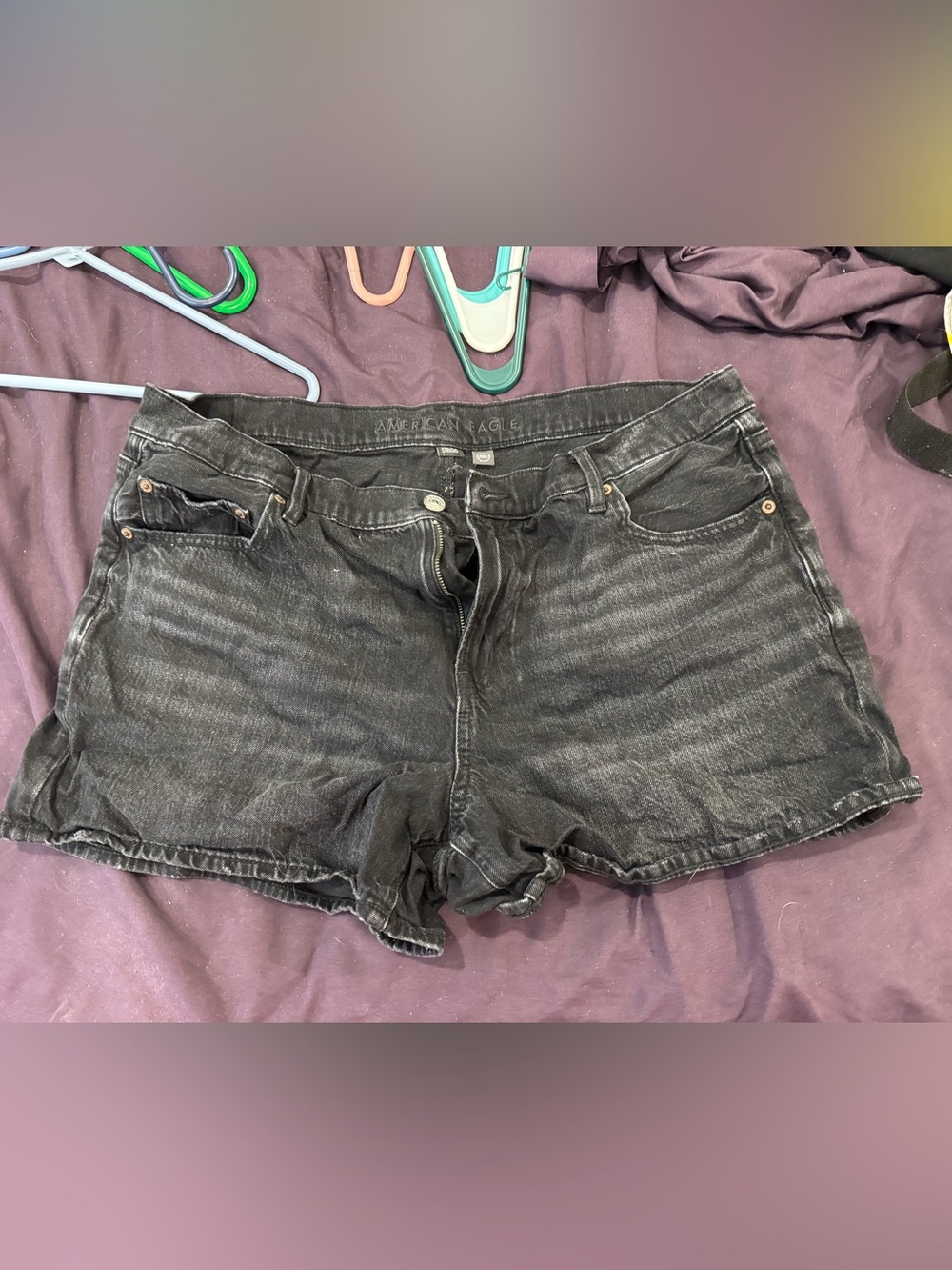 American Eagle Black Jean Shorts size 14